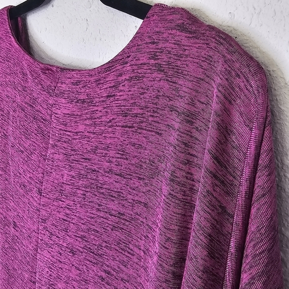 Apt 9 Purple Black Shiny Space Dye Cowl Neck Blouse Size L Large - Picture 10 of 12